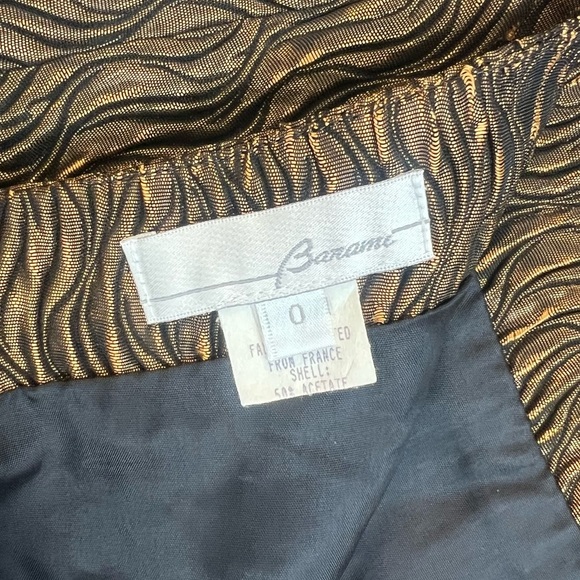 Vintage 90s Metallic Copper Wave Textured Mini Skirt Barami Brand Size 0 - Picture 4 of 7